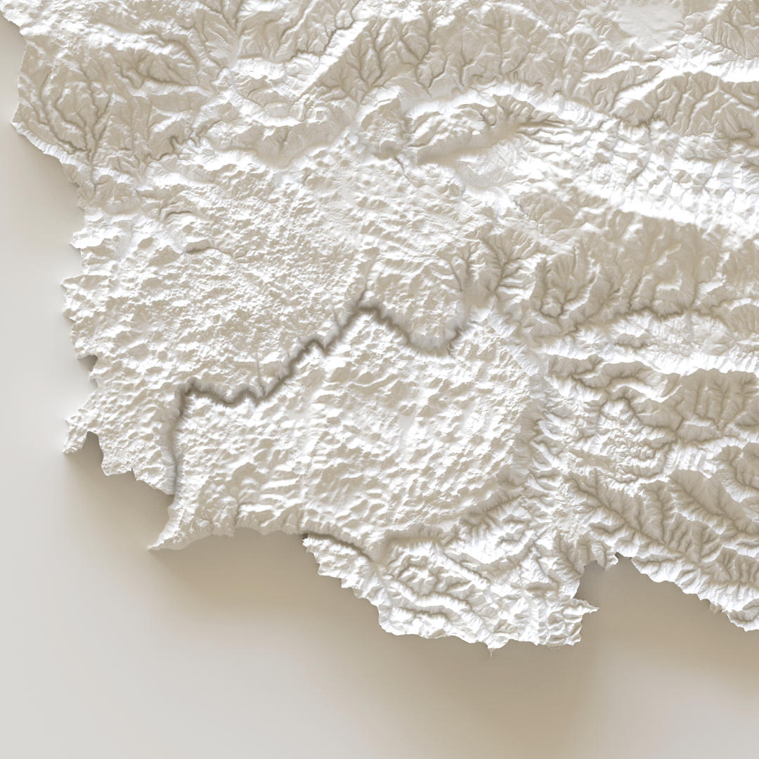 affiche carte élévation de lozère