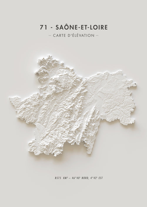 Carte d'élévation Saône-et-Loire