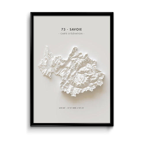 affiche carte élévation Savoie 