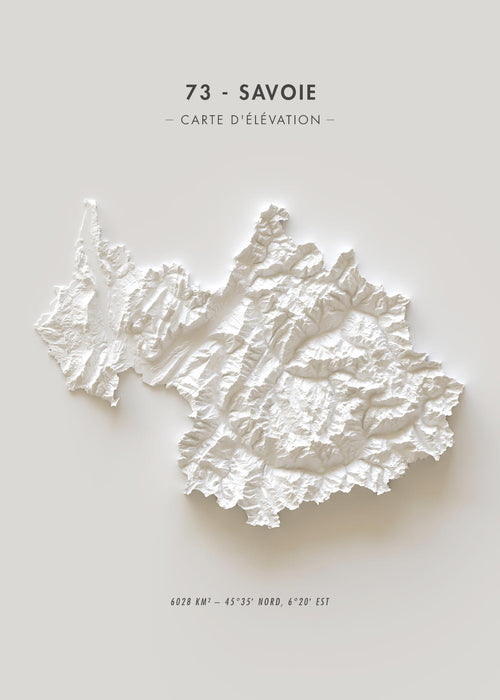 affiche carte élévation Savoie 