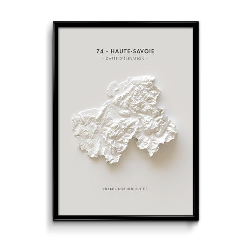 affiche carte élévation haute Savoie 