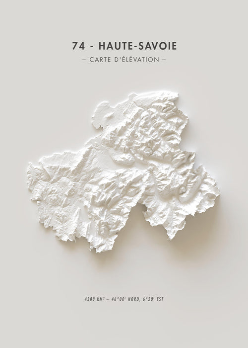 affiche carte élévation haute Savoie 