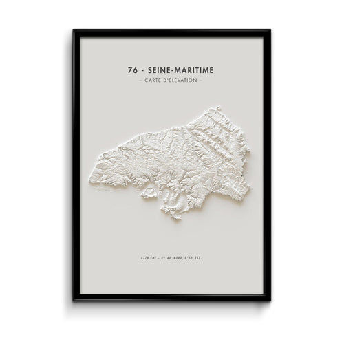 Carte d’élévation de Seine-Maritime