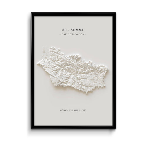 affiche carte élévation de la Somme