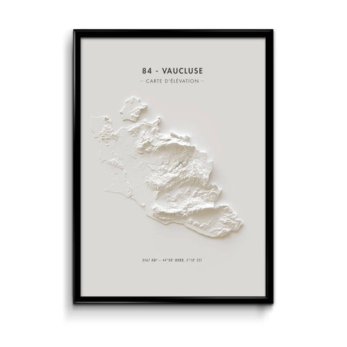 affiche carte élévation Vaucluse