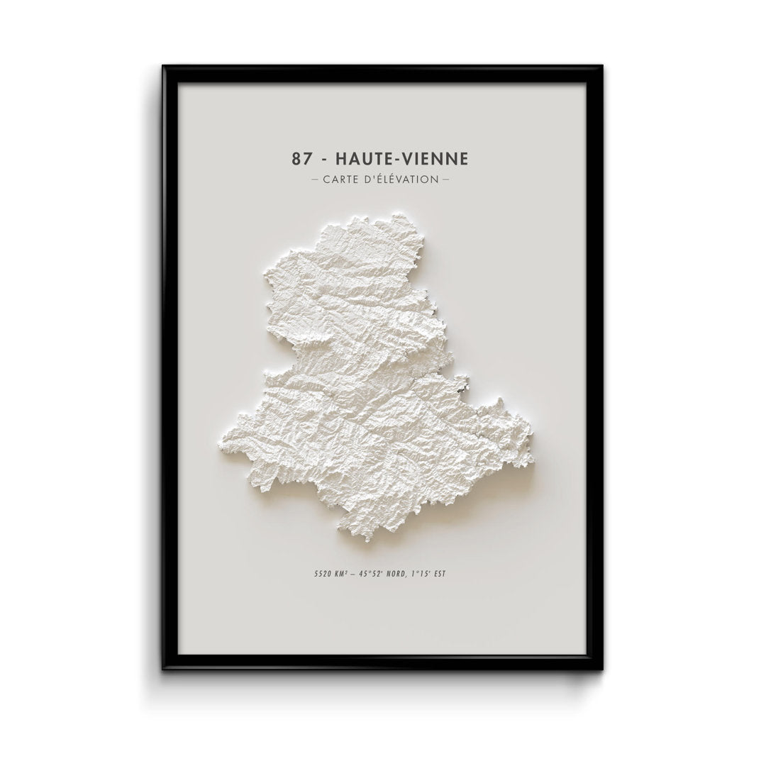 Carte d'élévation Haute-Vienne