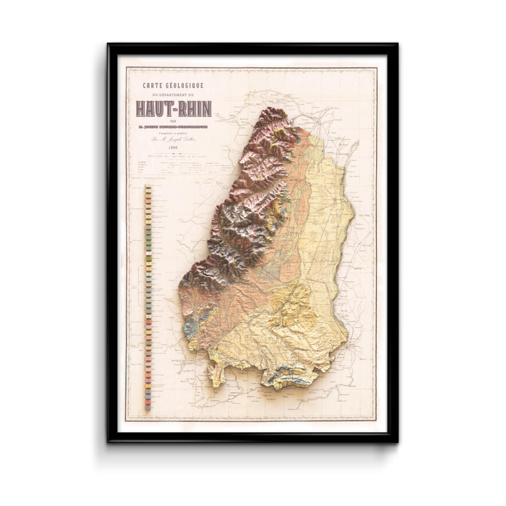 Affiche géologique Alsace Haut-Rhin et Belfort