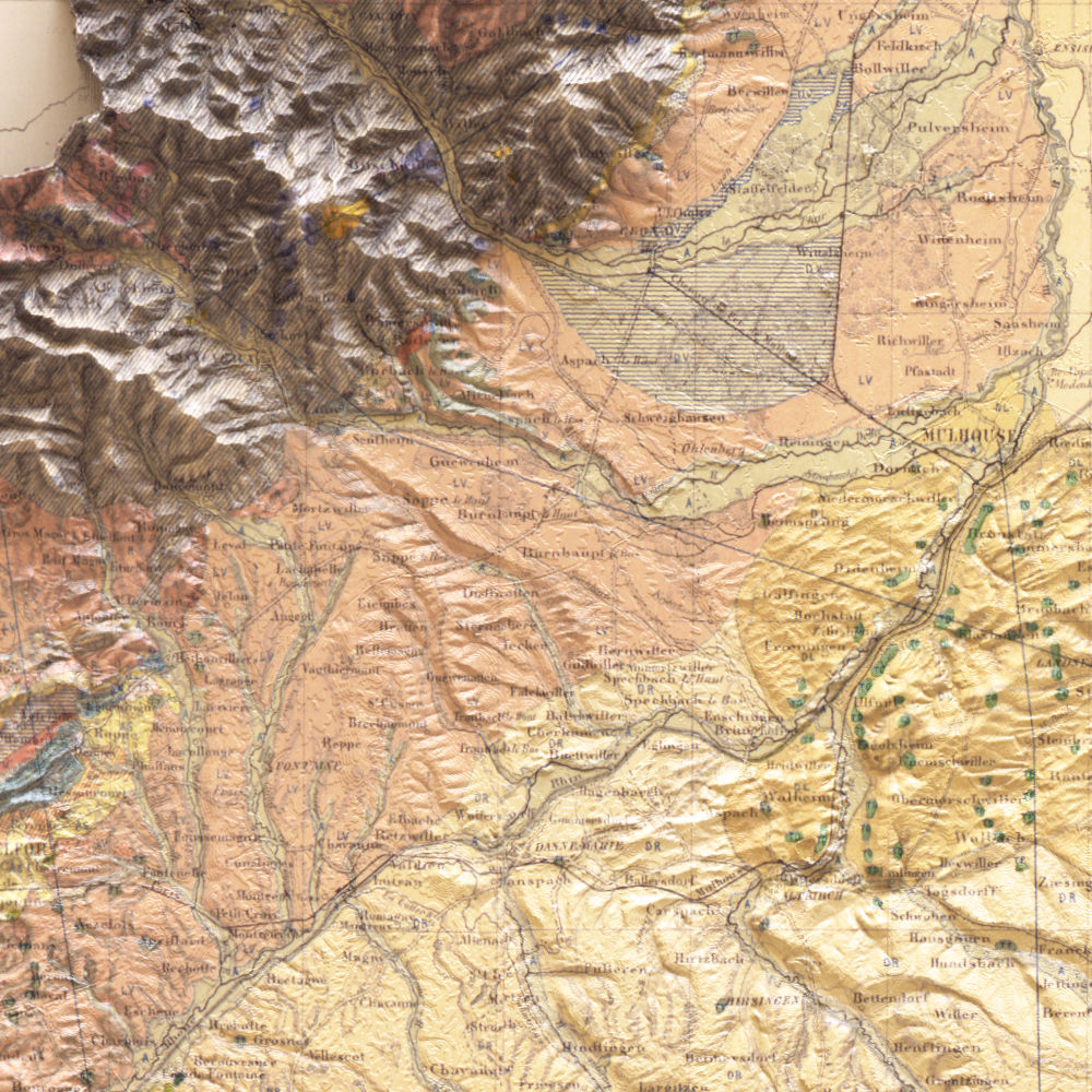 Affiche géologique Alsace Haut-Rhin (détail)