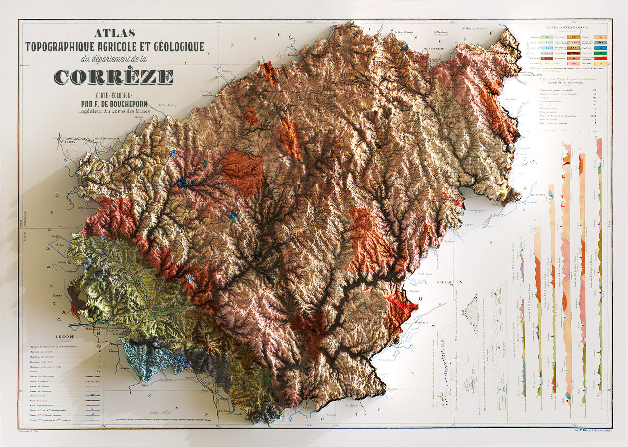 Carte de Corrèze (nouvelle-aquitaine)