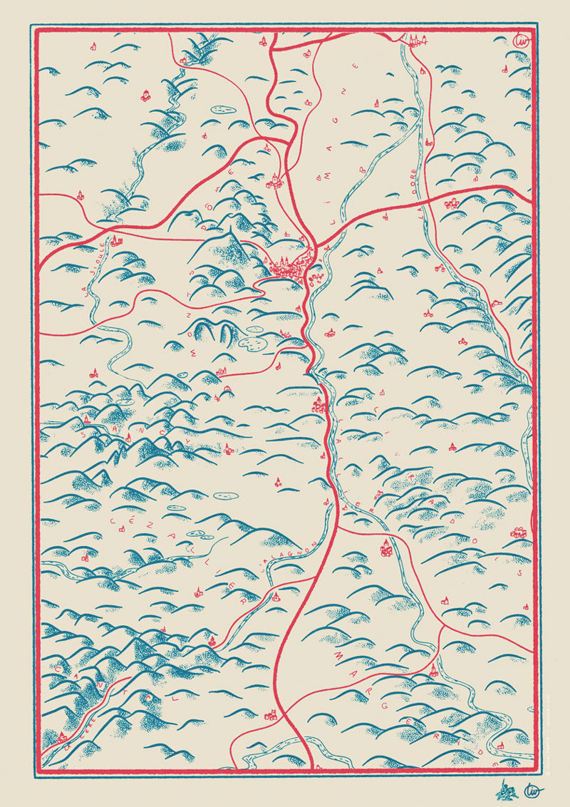 Affiche Carte de la chaine des puys