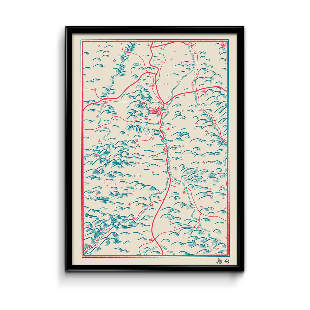 Affiche Carte de la chaine des puys