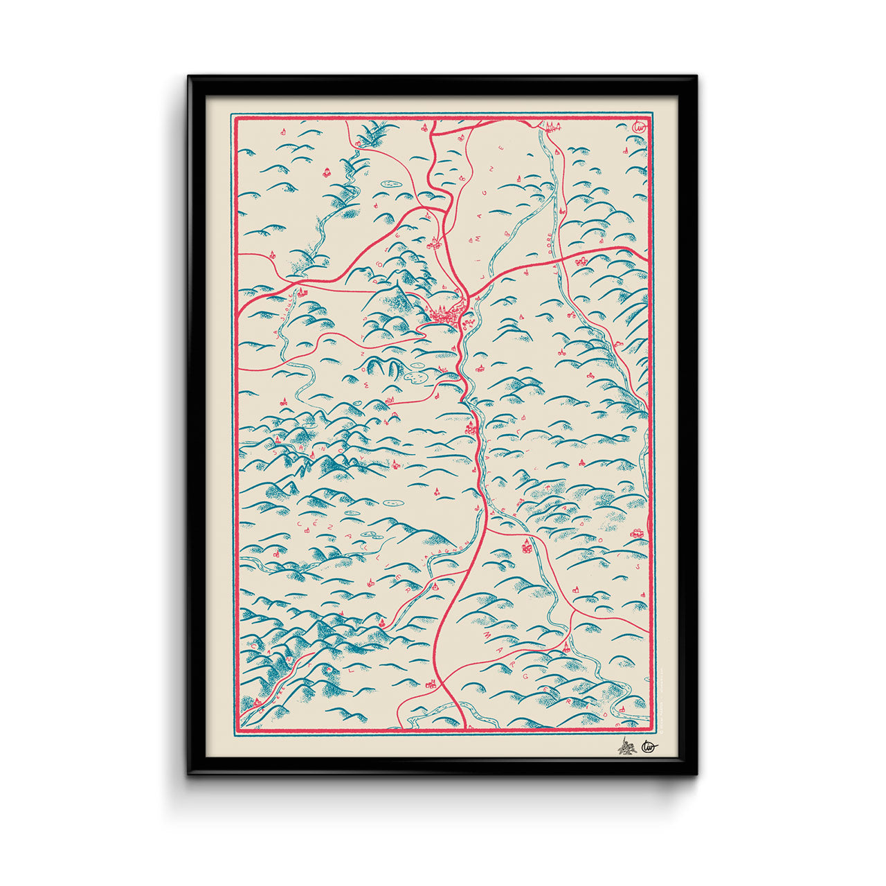 Affiche Carte de la chaine des puys