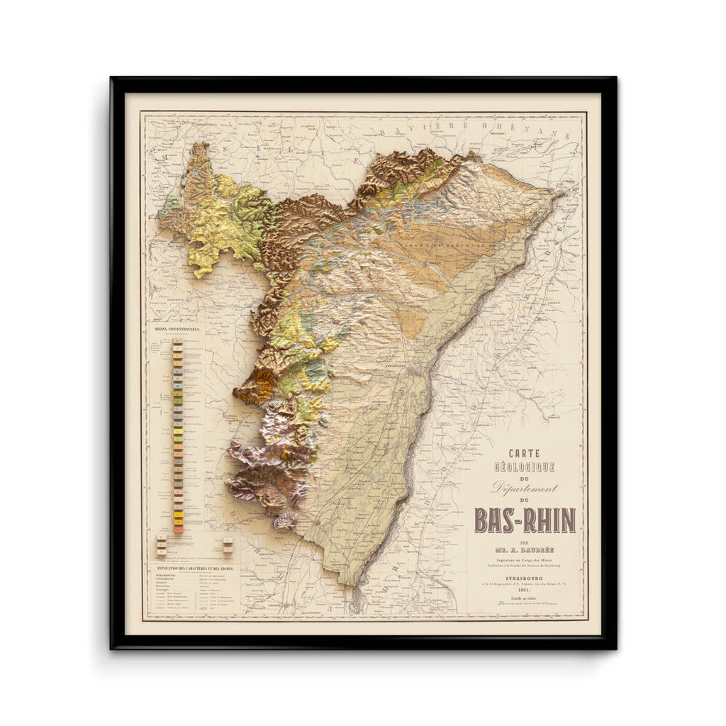 Carte géologique Bas-Rhin 1851