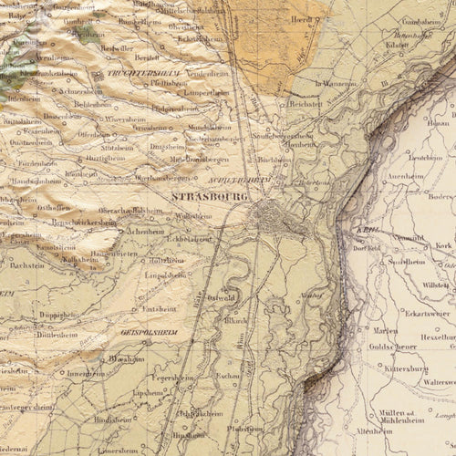 Affiche géologique Alsace Bas-Rhin 1851 (détail)