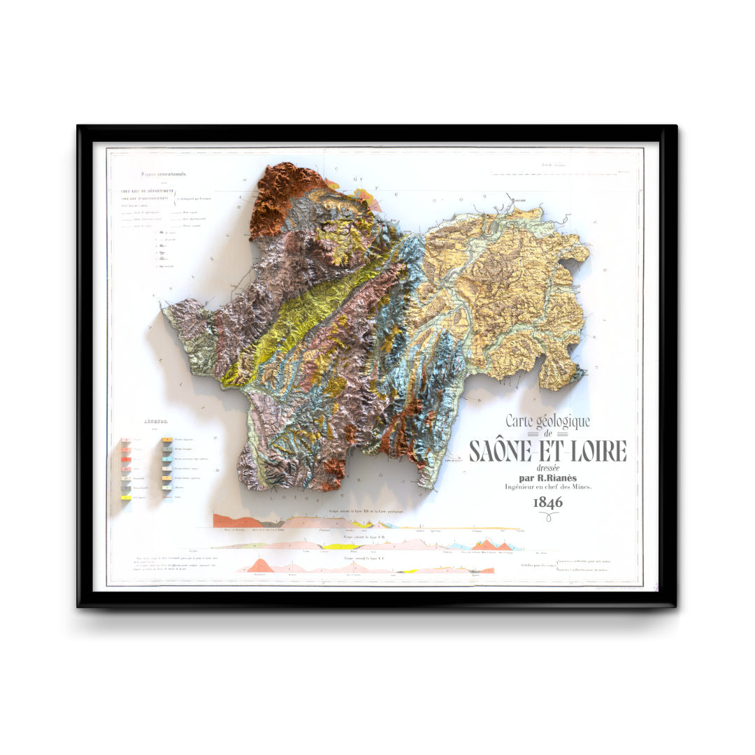 Carte géologique Saône-et-Loire 1846