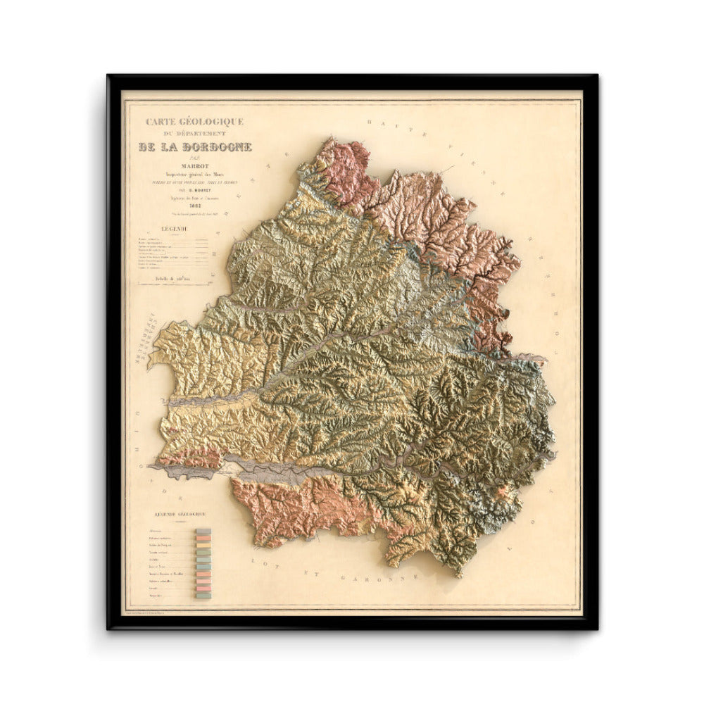 affiche carte geologique dordogne