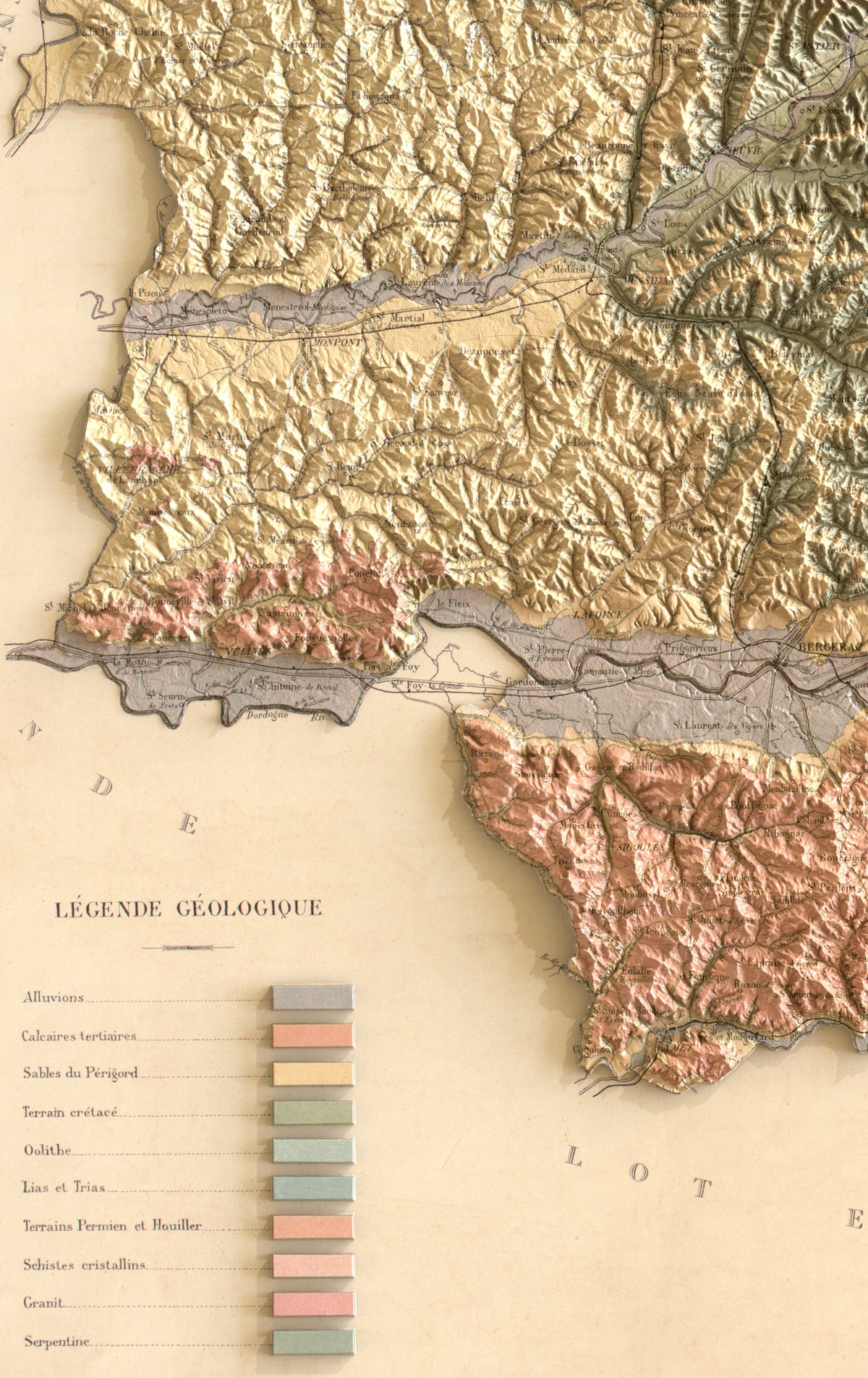 affiche carte geologique dordogne detail