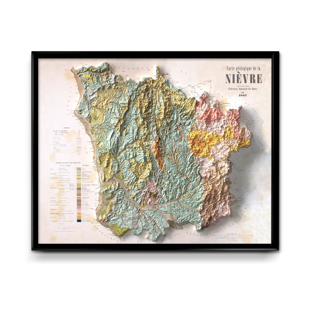 Carte géologique de la Nièvre 1858