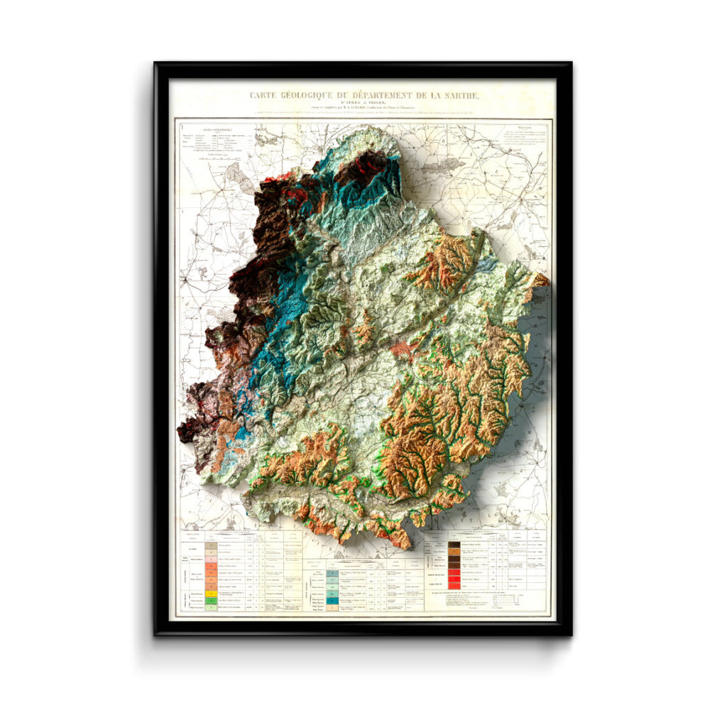 Carte géologique Sarthe 1874