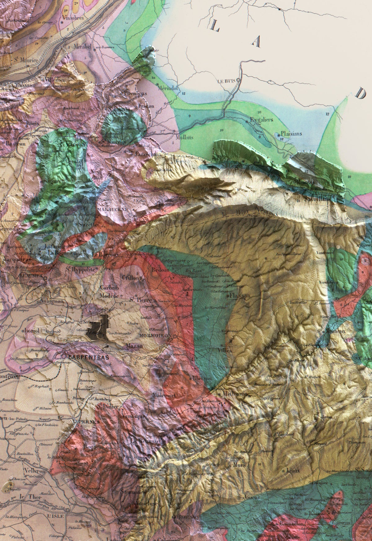 Carte géologique du Vaucluse (détail)