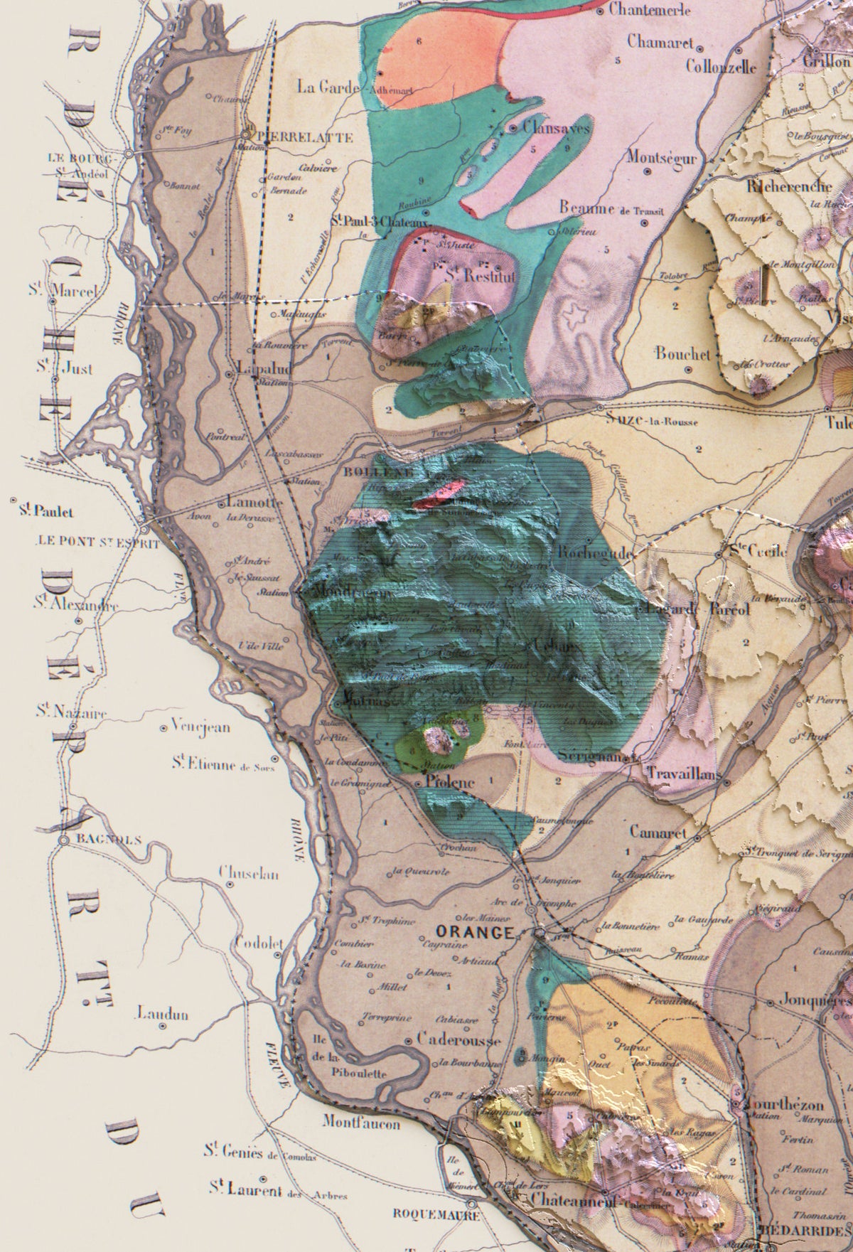 Carte géologique du Vaucluse (détail)