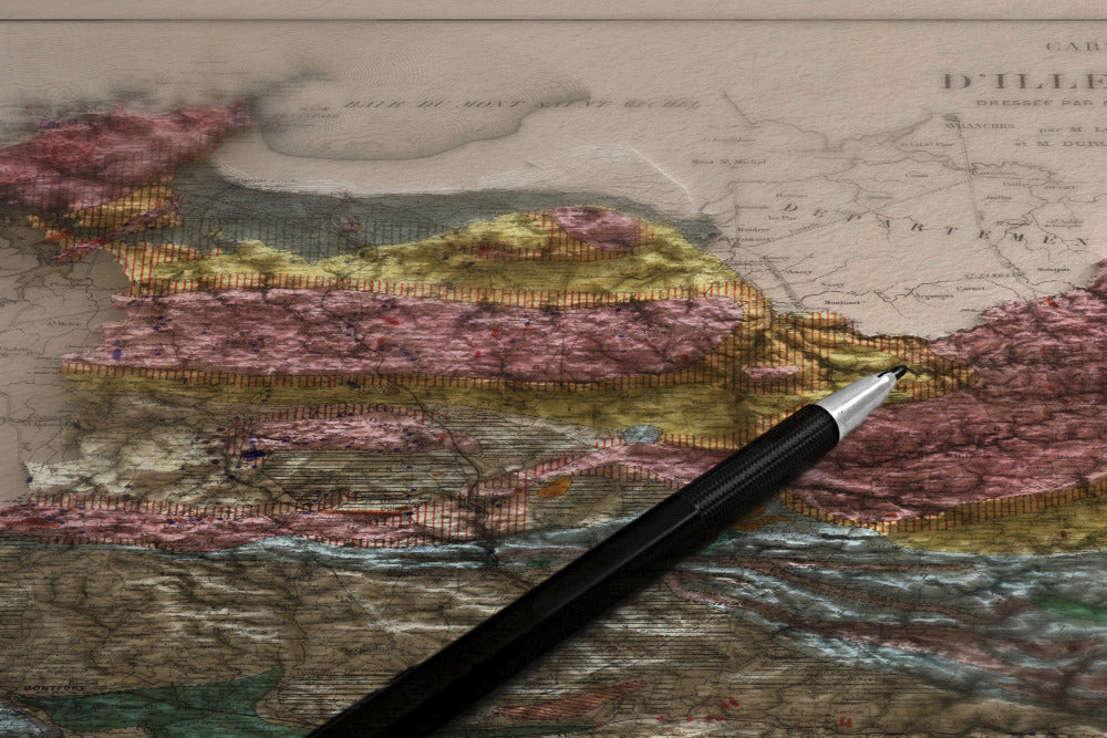 Carte géologique Ille-et-Vilaine 1866