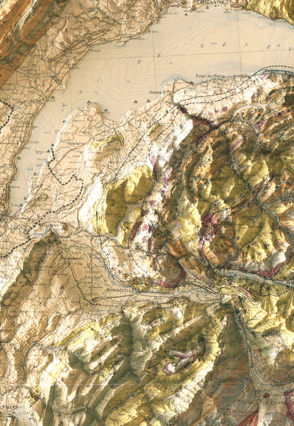 carte géologique de la savoie et ses régions limitrophes (détail)