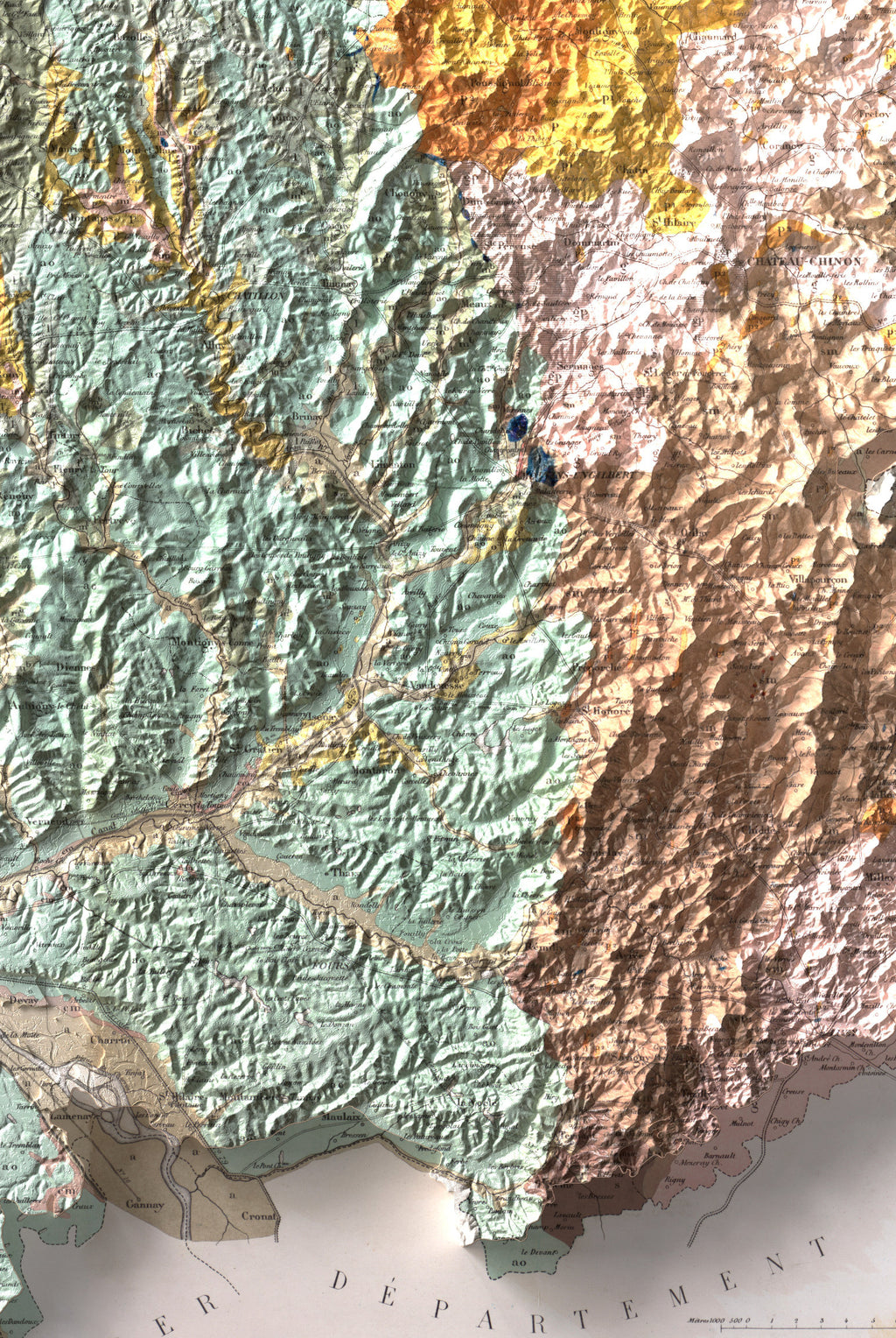 Carte géologique de la Nièvre 1858