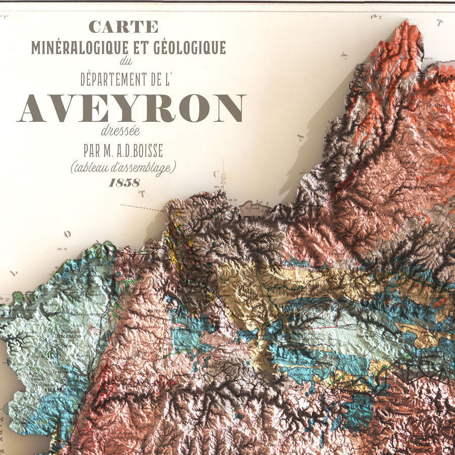 détail d'une carte ancienne de l'aveyron