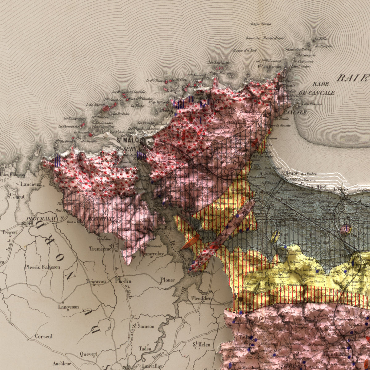 Carte géologique Ille-et-Vilaine 1866