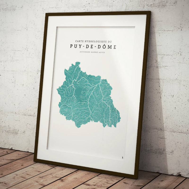 poster puy de dôme carte hydrologie