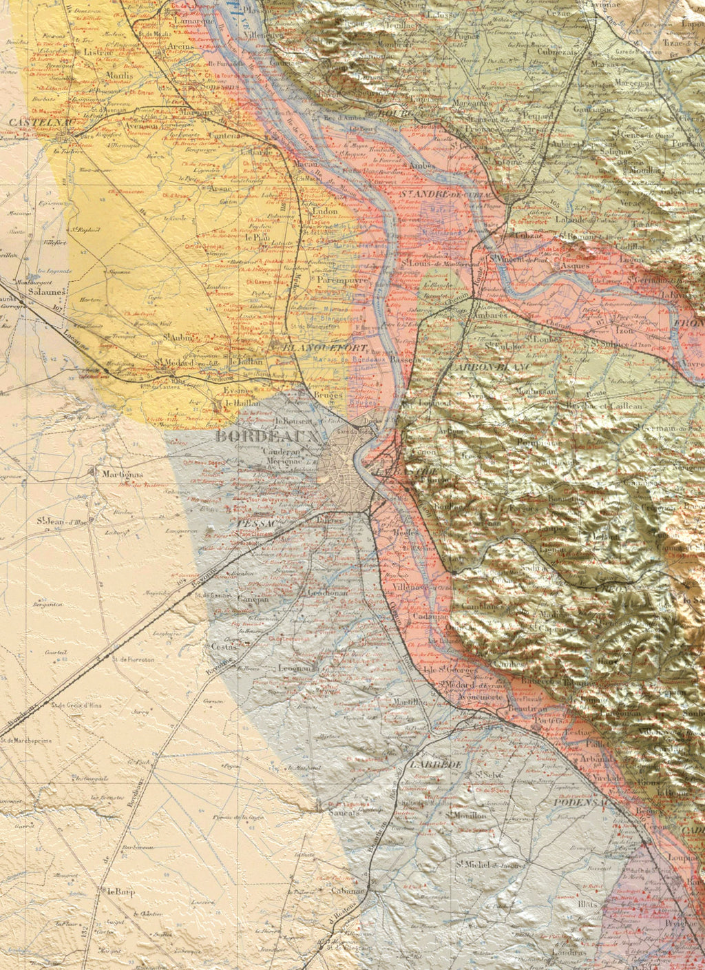 Carte vinicole de la Gironde 1893